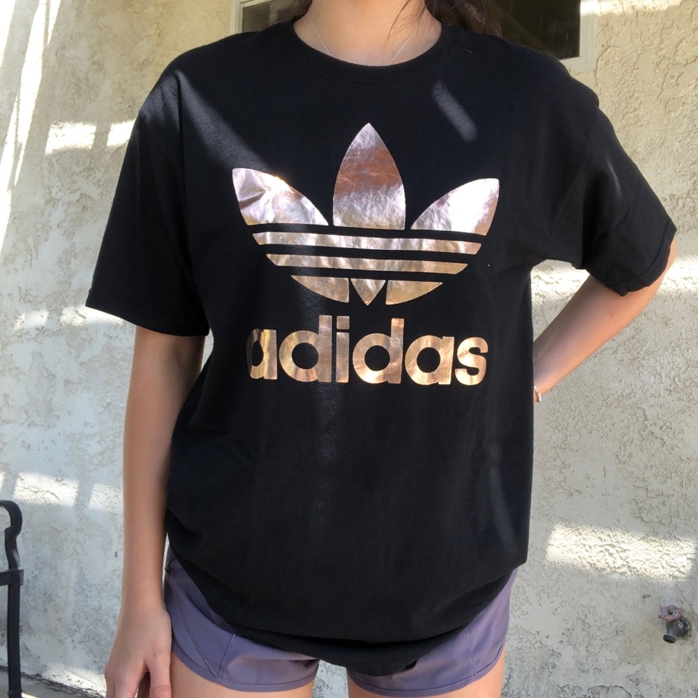 Adidas Rose Gold Trefoil Tee